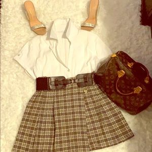 Vintage front pleaded wraparound skirt
